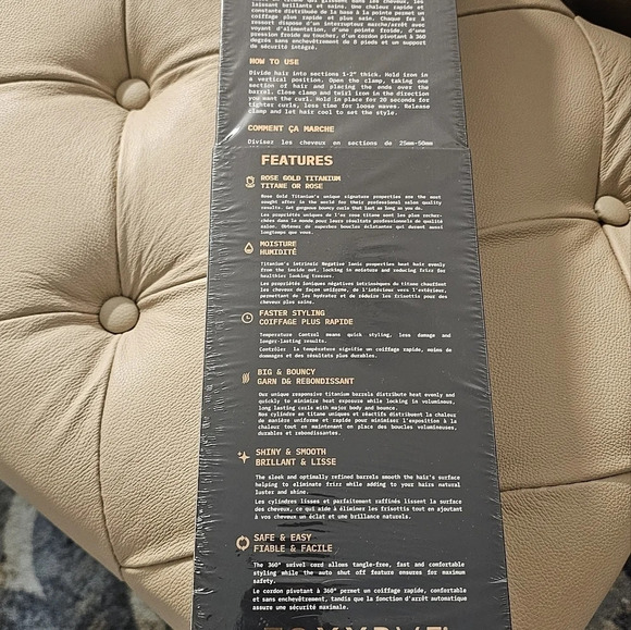 FOXYBAE TITANIUM Rose Gold Spring Curler Hair IRON WAND 1" 25mm - Picture 10 of 10